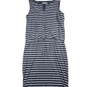 Athleta Vida Linen Blend Cinched Waist Dress Women’s Medium Striped Beachy